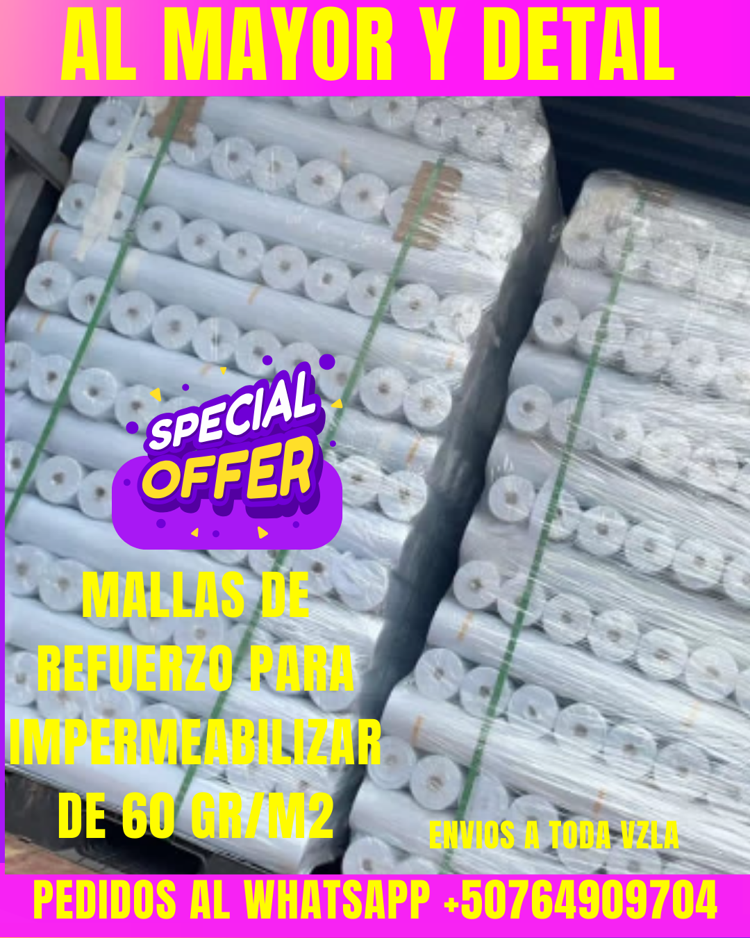 Malla de refuerzo para impermeabilizar de 60 gr/m2